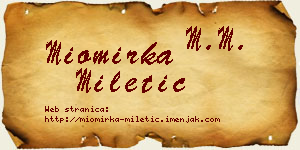 Miomirka Miletić vizit kartica